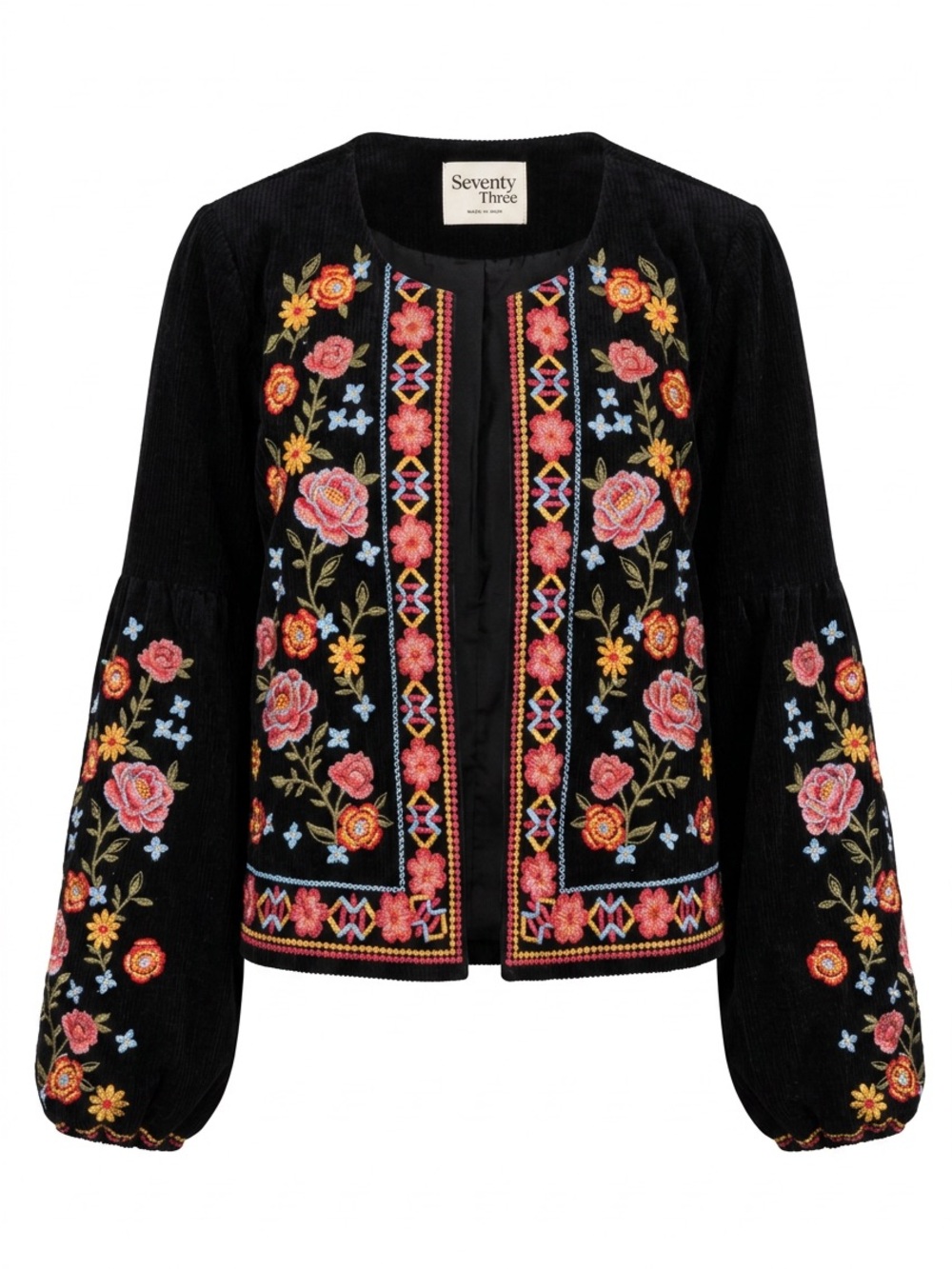 Savanna Jane Black Embroidered Floral Jacket - Picture 2 of 2